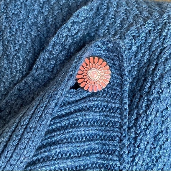 Matilda Jane Envision This Wrap sweater sz Large L Top Blue Chunky knit Cardigan - Picture 8 of 13